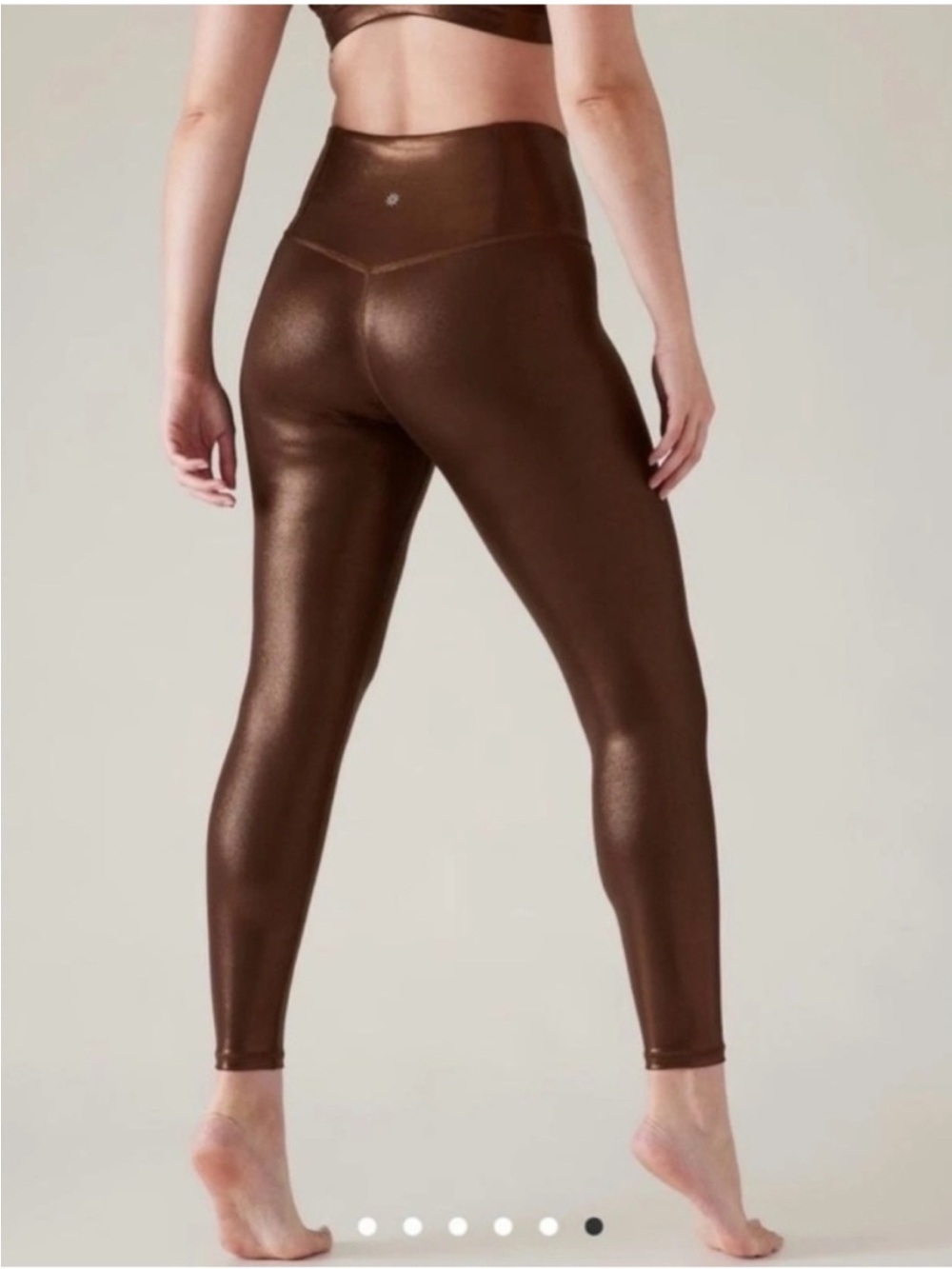 Athleta Elation Ultra High Rise Tights Brown Bronze Shimmer Metallic Leggings S